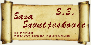 Saša Savuljesković vizit kartica